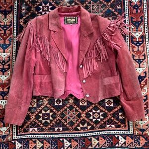 Vintage 90’s cropped suede fringe jacket